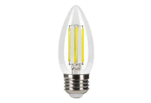 Halco LED Filament Bullet B11 Bulb Medium (E26) Base 5000K 3-Step Built In Dimming 80/300/500Lum (1.5/3/5W) (60W Equiv) Clear T20 Gen-4