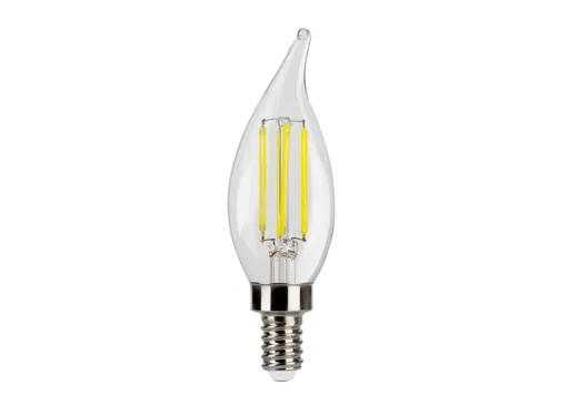 Halco LED Filament Flame Tip CA11 Bulb Candelabra (E12) Base 5000K 5.5W 500 Lumens (60W Equiv) Clear Dimmable T20/T24 Gen-4