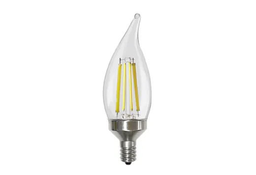 Halco LED Filament Flame Tip CA11 Bulb Candelabra (E12) Base 5000K 8.8W 800 Lumens (75W Equiv) Clear Dimmable T20 Gen-4