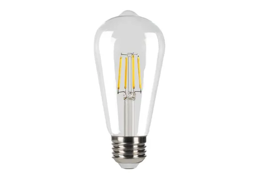 Halco LED Filament Vintage ST19 Bulb Medium (E26) Base 3000K 5W 500 Lumens (60W Equiv) Clear Dimmable T20 Gen-4