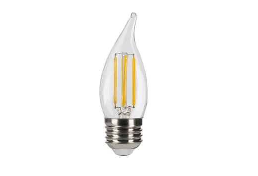 Halco LED Filament Flame Tip CA11 Bulb Medium (E26) Base 2700K 3-Way Dim T20 2.2W, 3.3W, 5.5W 200/300/500 Lumens (60W Equiv) Clear Gen-4