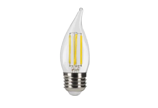 Halco LED Filament Flame Tip CA11 Bulb Medium (E26) Base 3000K 3-Way Dim T20 2.2W, 3.3W, 5.5W 200/300/500 Lumens (60W Equiv) Clear Gen-4