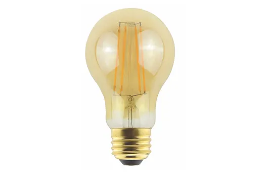 LED A-Shape (A19) Filament Bulb Amber Medium (E26) Base 120V 340 Lumen 15000 hours 82 CRI Dimmable - 85038