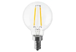 LED Globe (G16.5) Filament Bulb Clear Candelabra (E12) Base 120V 180 Lumen 15000 hours 80 CRI Dimmable