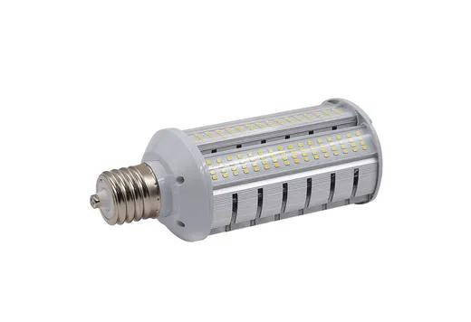 Halco HID Wallpack and Flood Replacement LED Lamp 40W 4000K Mogul (E39) Base 120-277V 5800 Lumens 82CRI Non-Dimmable, LED light bulb with long cylindrical design and metal screw base.