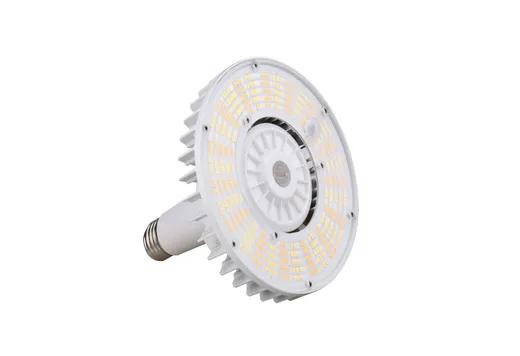 Halco ProLED Selectable HID Highbay Retrofit Lamp 70W, 80W, or 90W Mogul (EX39) LED Retrofit Lamp with 3000K, 4000K, or 5000K color options, 10683-14130 Lumens, Dimmable, image showing the LED retrofit lamp with heat sink and mogul base.