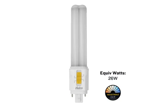LED Double Tube Omni-Directional Plug-In Lamp G24D 2-Pin Base 3000K-3500K-4000K-5000K 5.5 Watt (13W Equivalent) Hybrid Type A (Magnetic Ballast) - Type B, Non-Dimmable - 82849