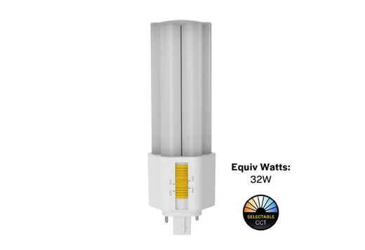 LED Triple Tube Omni-Directional Plug-In Lamp GX24D 2-Pin Base 3000K-3500K-4000K-5000K 15 Watt (32W Equivalent) Ballast Bypass Type B, Non-Dimmable - 82857