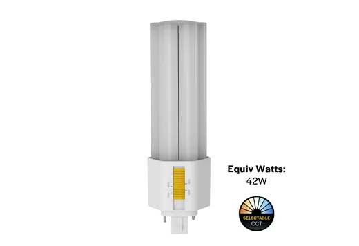 LED Triple Tube Omni-Directional Plug-In Lamp GX24D 2-Pin Base 3000K-3500K-4000K-5000K 17 Watt (42W Equivalent) Ballast Bypass Type B, Non-Dimmable - 82858