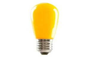 Halco S14YEL1C/LED 80520 LED S14 1.4W YELLOW Dimmable E26 ProLED, yellow LED light bulb with E26 base and dimmable feature.