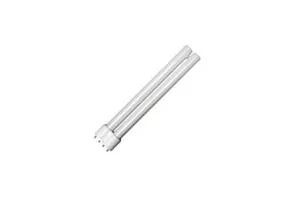 Halco CFL High Lumen Long 4-Pin T5 Bulb 2G11 Base 18W 3500K Dimmable, image of a long, white energy-efficient fluorescent light bulb suitable for commercial and residential lighting.