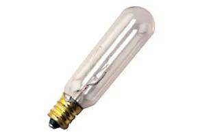 Halco T6 Incandescent Tube 15W 2700K Candelabra Base 145V Clear Dimmable, clear incandescent light bulb with a candelabra base