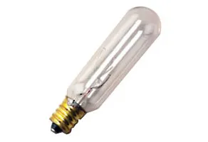 T6 Incandescent Tube 15W 2700K Candelabra Base 145V Clear Dimmable
