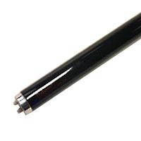 Halco F32T8BLB 37200 F32 T8 BLB PROLUME, close-up of a black fluorescent light tube with silver caps on either end.