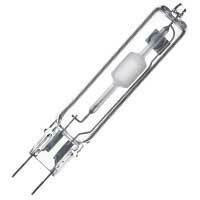 Halco CDM35/TC/830 67006 35W CDM T4 G8.5, image of a high-intensity discharge lamp with clear glass and metal base