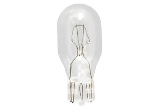 Halco 918 918 .56A T5 Wedge 12.8V, clear automotive indicator light bulb with metal filament inside.