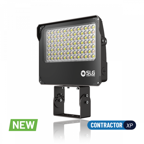 SLG FSS Flood Light Gen2, 22000Lm - 150W Max 4 Level Selectable Wattage, Selectable Distribution 55-90 Degree, 3000/4000/5000K Selectable CCT, 120-277V,White, Trunnion and Slipfitter Duo Mount, with photocell - FSS LS220 SD G2 FSK W