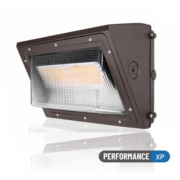 SLG WPC Series Wall Pack Gen, 22000Lm - 150W, 120-277 VAC, 3000/4000/5000K CCT, Dark Bronze, with photocell and 3.5mm AUX Sensor Receptacle