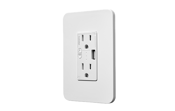 Aleo Lighting WLC/BT-PLGC-15A-120V-300 – AleoBlue, Wireless Bluetooth Plug Load Control Receptacle, 15A max. load., 120V input