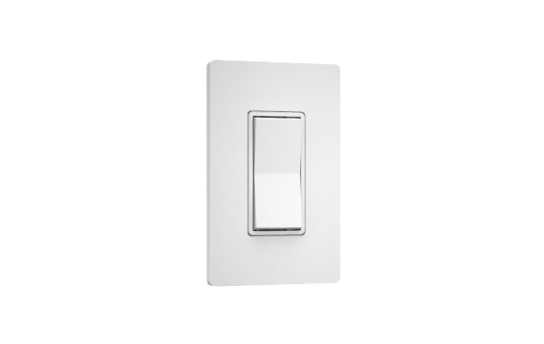 Aleo Lighting AB-DM1S-WBM-KNK – AleoBlue, Kinetic Powered, Wireless Bluetooth Dimmer Switch, Single Rocker, Wall Box Mount w/ Faceplate, White