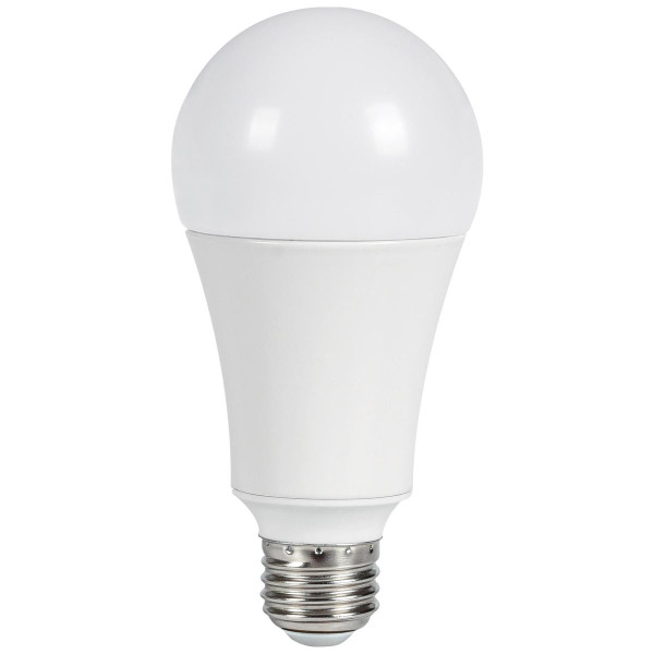 Eiko LED Litespan A21 Omni-Directional 25W-2550lm Enclosed 80+ CRI 4000K E26 120-277V, LED light bulb with round diffused top and standard screw base.