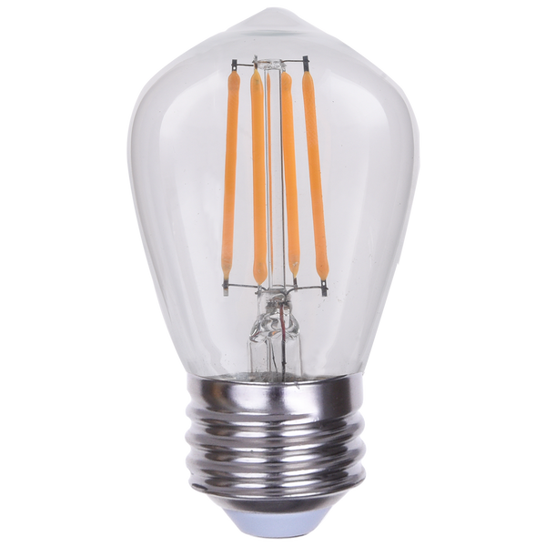 LED Advantage Filament S14 320 Deg, 4W-300lm, Dimmable, 80CRI, 2700K, E26, 120VAC Clear