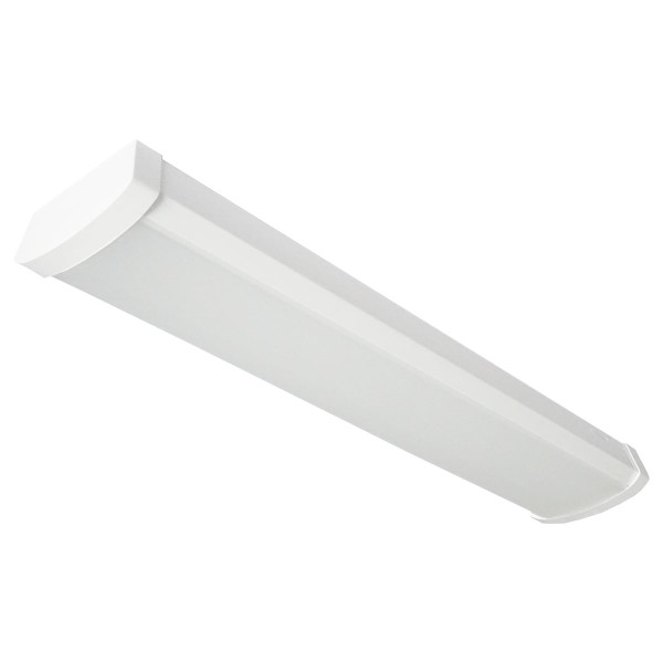 Eiko LED Linear Wrap 2FT 24/20/16W 80CRI 35/40/50K 120-347V Dimmable, white sleek long LED light fixture for commercial or industrial lighting.