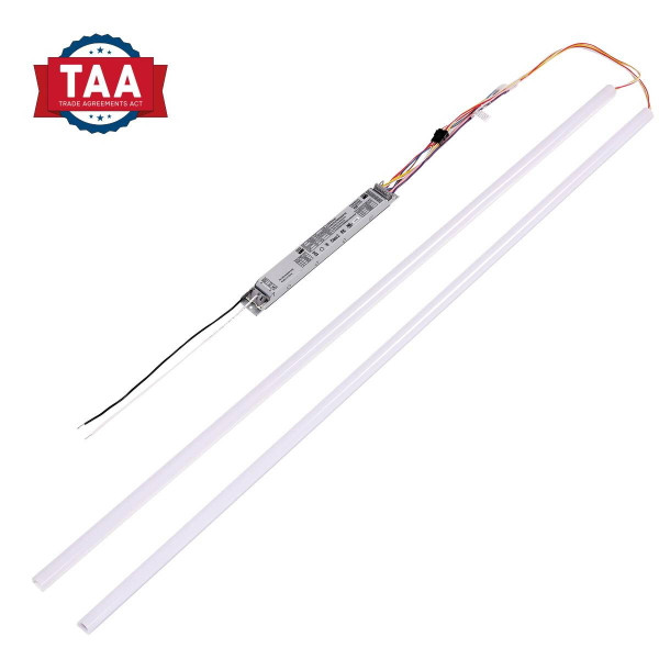 Eiko Magnetic Retrofit Kit, 2 Strips x 4\' with PowerSet 35/28/20W, FieldCCeT 3500/4000/5000K, 120-347V, 0-10V Dimming, includes LED light strips and power driver for energy-efficient lighting upgrade.