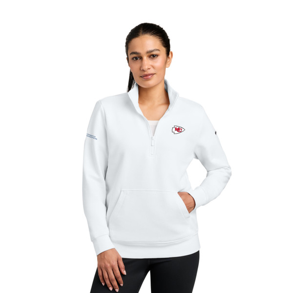 CHIEFS - Women's Nike Club Fleece Sleeve Swoosh 1/2-Zip