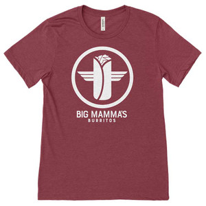 Big Mamma's Burritos Athens, Ohio Heather Maroon T-Shirt Big Mamma's Burritos Athens, Ohio Heather Maroon T-Shirt