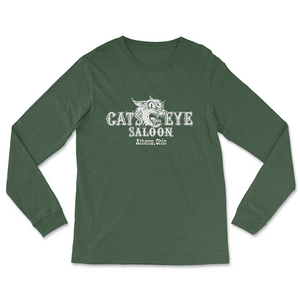 Cat's Eye Saloon Athens, Ohio Long-Sleeved Green T-Shirt Cat's Eye Saloon Athens, Ohio Long-Sleeved Green T-Shirt