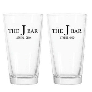 The J Bar Athens, Ohio Pint Glasses - Set of 2 - Ohio University