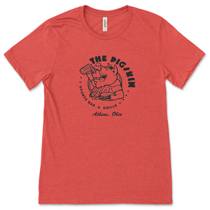 The Pigskin Bar Athens, Ohio Heather Red T-Shirt The Pigskin Bar Athens, Ohio Heather Red T-Shirt
