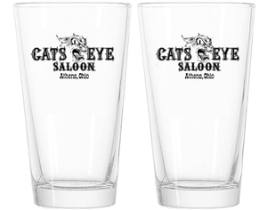 Cat's Eye Saloon Athens, Ohio Pint Glasses - Set of 2 Cat's Eye Saloon Athens, Ohio Pint Glasses - Set of 2