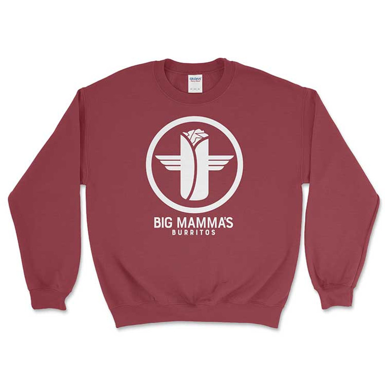 Big Mamma's Burritos Athens, Ohio Maroon Crewneck Sweatshirt - Ohio University