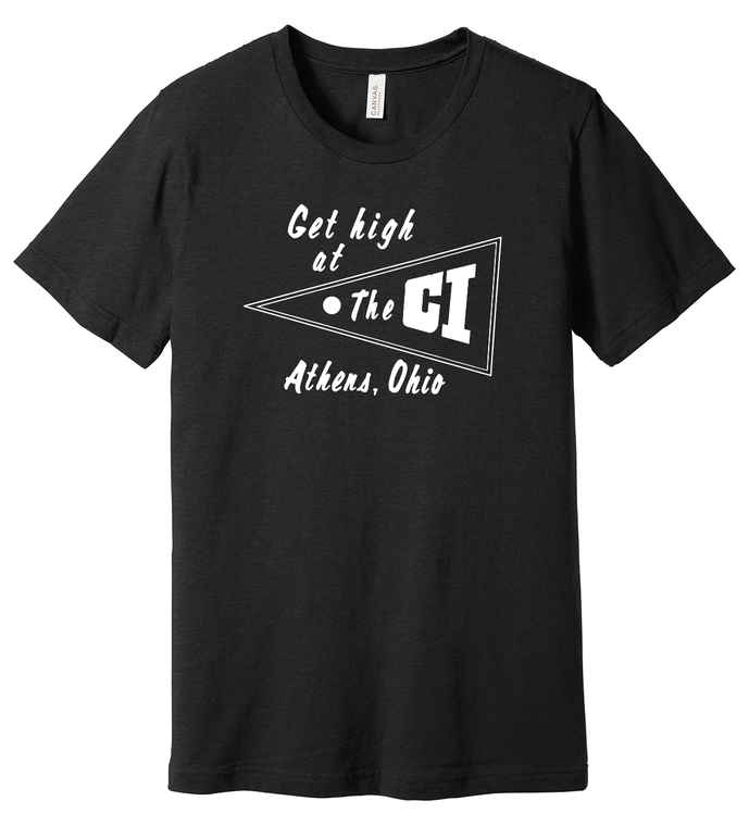 The C.I. Athens, Ohio Bar Heather Black Unisex T-Shirt - - Ohio University