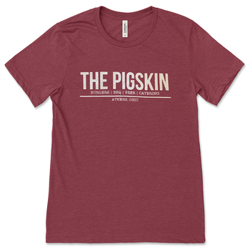 The Pigskin Athens, OHio Maroon Retro T-Shirt | Shop Athens Ohio