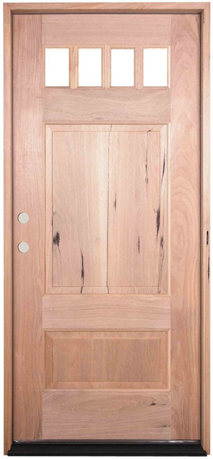 Exterior Walnut 4 Lite Craftsman Door