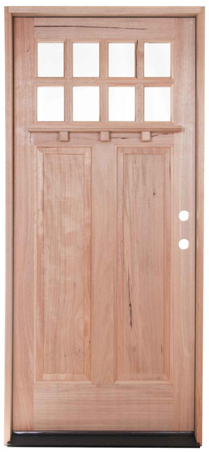 Exterior Walnut 8 Lite Shelf Craftsman Door Clear glass