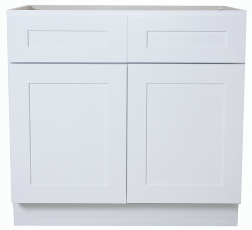 front view white shaker maple