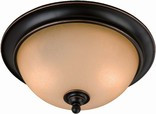 2 Light Dover Flush Mount Ceiling Light, Classic Bronze