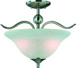 2 Light Dover Semi Flush Ceiling Light, Satin Nickel