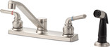 213837 Two Handle  Faucet with Spray, Satin Nickel