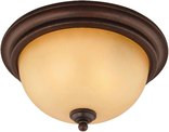 2 Light Bennington Flush Mount Ceiling Light, Antique Bronze