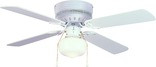 42-in Trinidad Flush Ceiling Fan, White/Bleached Oak
