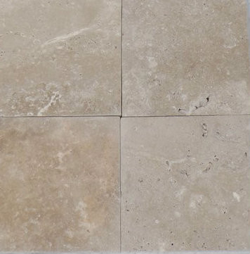 6 x 6 Cordoba Travertine Tile with Distressed Edges.