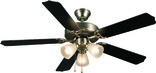 3 Light 52-in Palladium Triple Ceiling Fan, Silver/Black