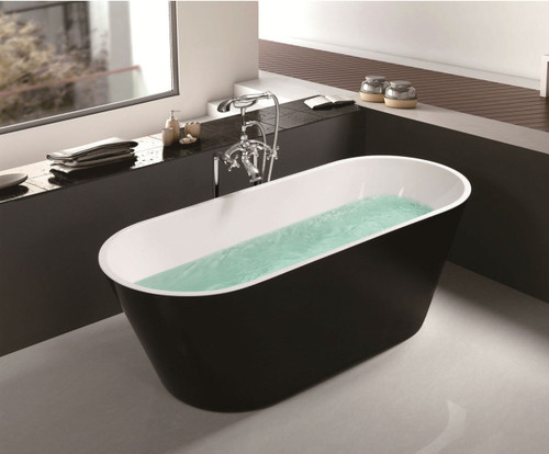 Jaxon Freestanding Acrylic Tub in Black | 59"
