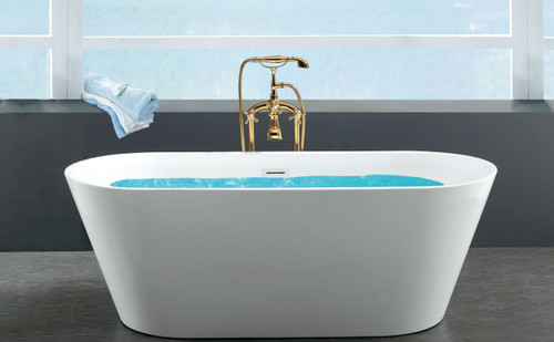 Zoe Freestanding Acrylic Tub in White | 59"
