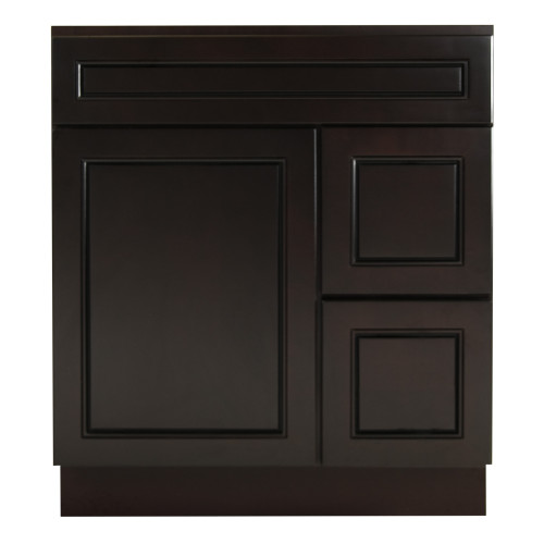 Espresso Contempo Wood Vanity Sink and 2 Drawer Base | 30"